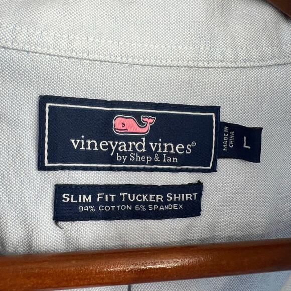 VINEYARD VINES Shirt men’s Large Button Down Whale Shirt Long Sleeve Blue preppy - Picture 4 of 6